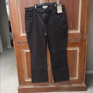 Madewell Dark Brown mid-rise kick out Jeans